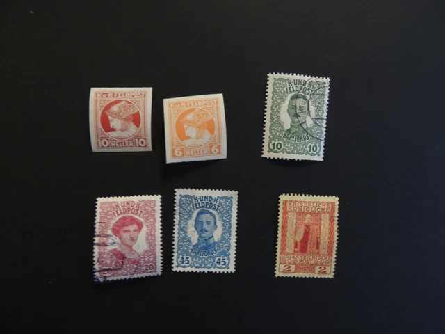 Briefmarken „6x Österreich Kaiserreich teilw. Falz wie abgebildet (10)“ 2