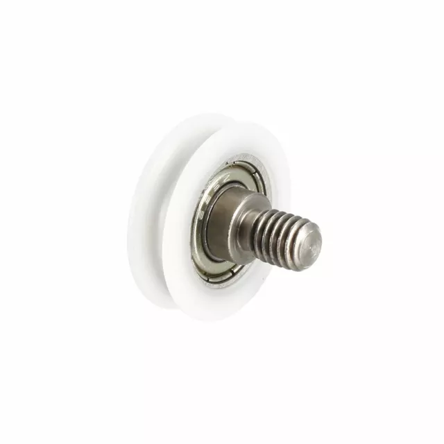 V Groove Threaded Rod Track Guide Bearing Pulley Wheel White 22x6mm