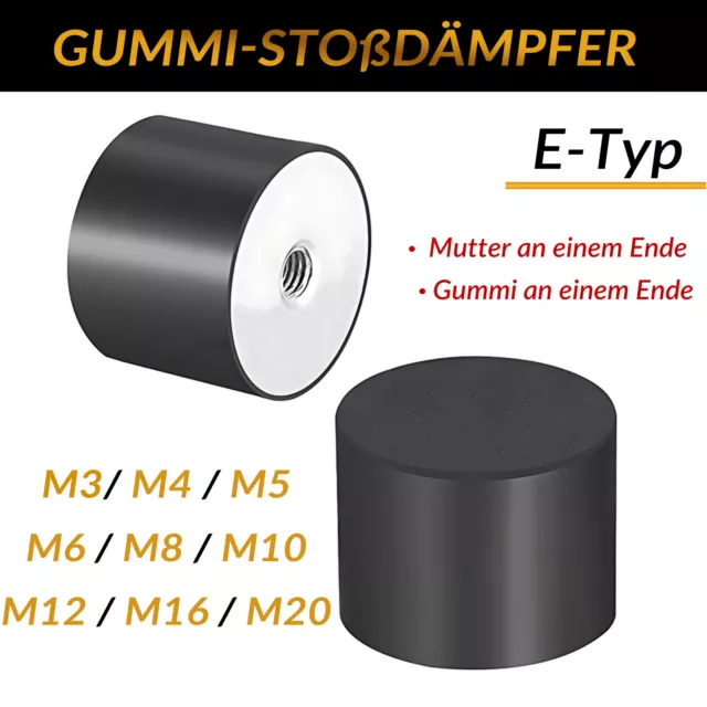 Gummipuffer TypE Anschlagpuffer Silentblock Schwingungsdämpfer Gummilager M3-M20