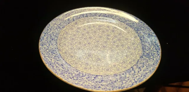 1885 Royal Worcester Blue Chintz Flowers 10 1/2" Dinner Plate W415 Collamore NY