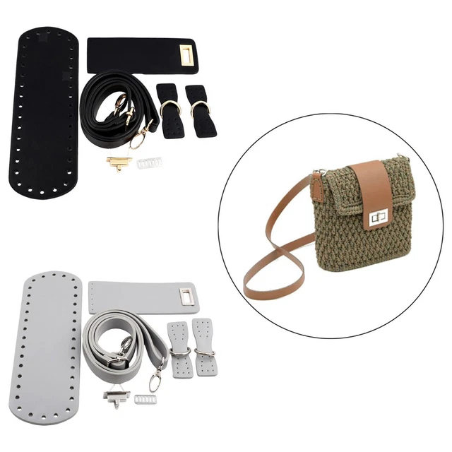 4x Taschenboden Oval 18x5cm PU Leder - Häkelzubehör Für DIY Taschen & Beutel