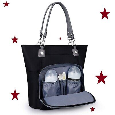 Versatile Baby Diaper Tote Bag with Multiple Separate Compartments and Pocket