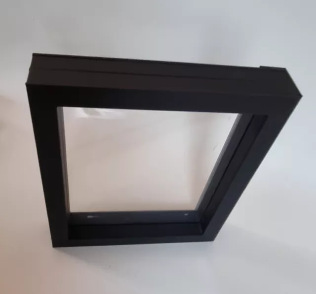 ⭐ Safe Schweberahmen 27 x 22,5 cm ⭐ schwarz Rahmen ⭐ 3D Fotorahmen Münzrahmen ⭐