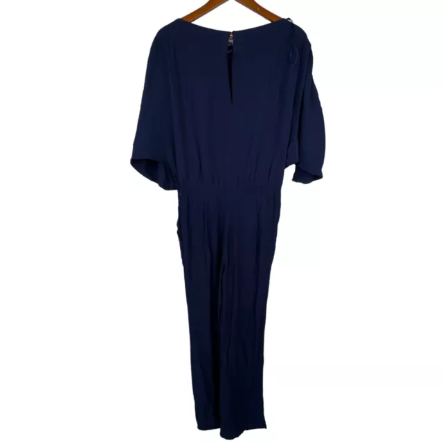 Diane Von Furstenberg Dezi Jumpsuit Womens 6 Dolman Boatneck Piece Navy Blue NWT 2