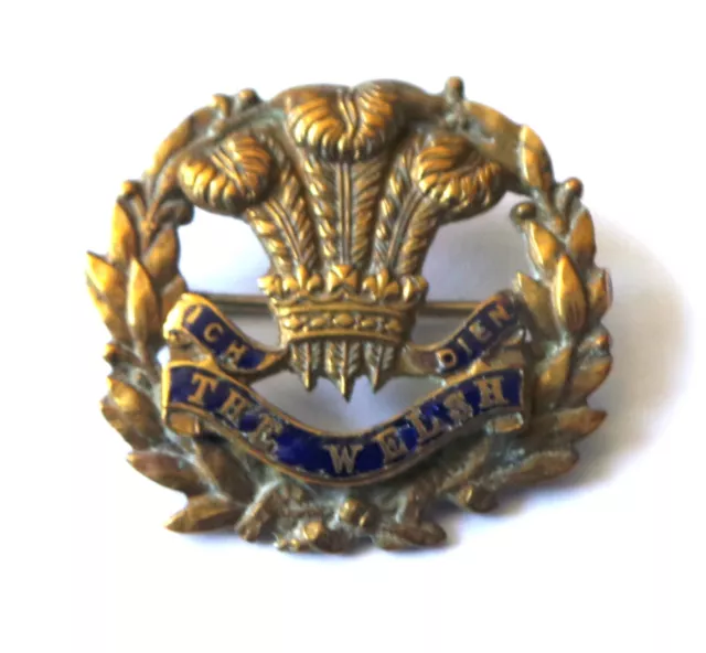 Ww1 / Wwi Military Enamel Welsh Regiment Sweetheart Brooch