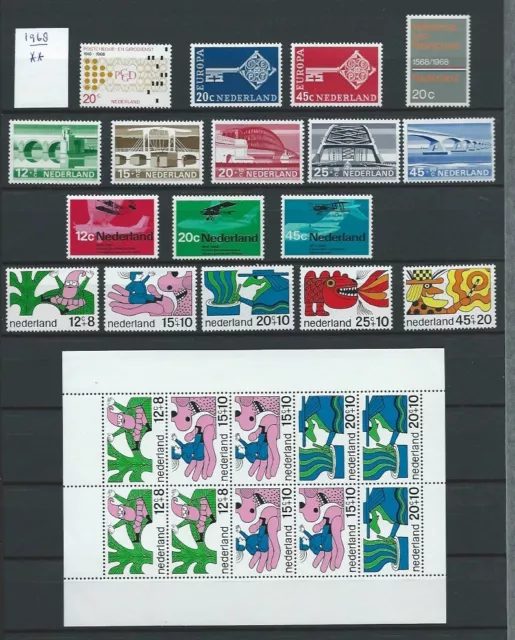 Niederlande Jahrgang 1968 Postfrisch nach NVPH Komplett jaargang