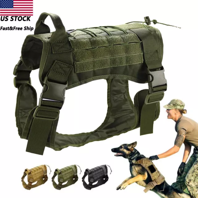 Tactical Dog Harness Handle No-pull Large Military Dog Vest US Working Dog M-XL