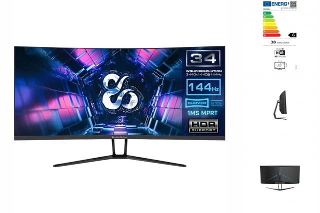 Monitor Newskill IC34W4-V 144 Hz 34 Zoll Computer Bildschirm PC Display