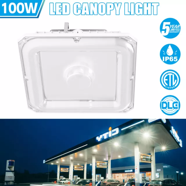 100W LED Canopy Lights Photocell IP65 Gas Station Garage Lamp 3000K/4000K/5000K