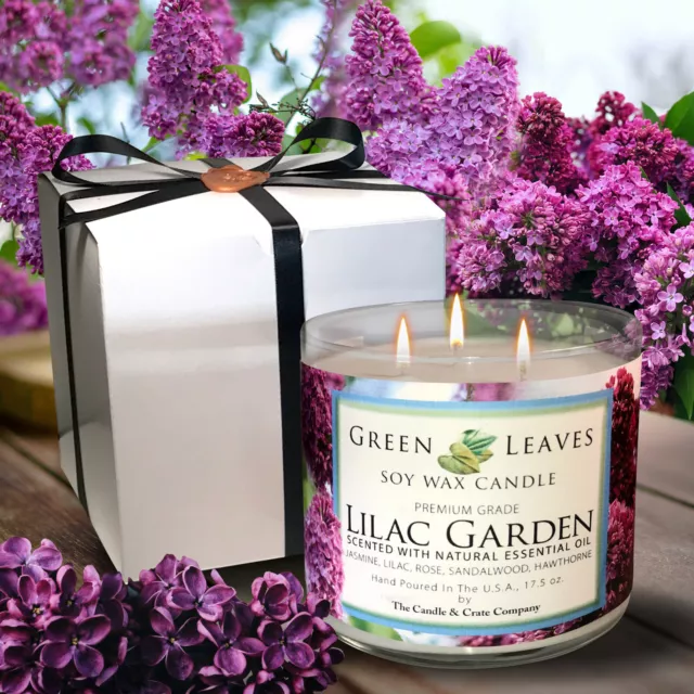 Lilac Garden Scented All Natural Soy Wax Candle, Freshly Handmade When You Order