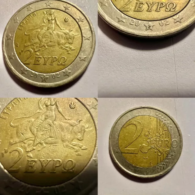 2 Euro 2002 Münze Fehlprägung zwei Euro griechische Münze Griechenland RAR Samml