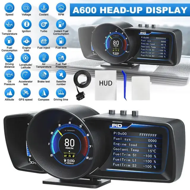 Auto OBD2 + indicatore GPS Smart HUD Head Up Display digitale Tachimetri Allarm＝