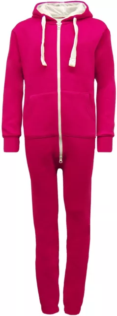 Kids Unisex Boys Girls Plain 1Onesie1 Hooded All In One Jumpsuit