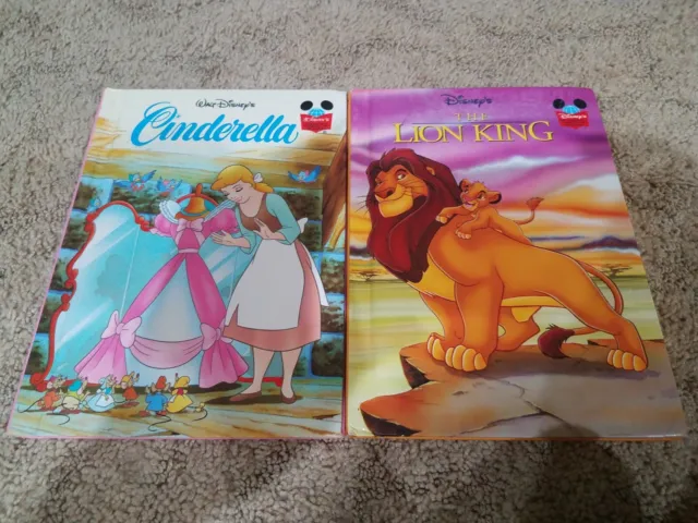 Walt disney wonderful world of reading books Lion King & Cinderella HC