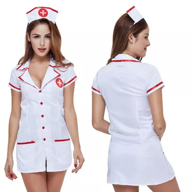 Women Sexy Naughty Nurse Docter Cosplay Costume Full Outfits Fancy Dress Uniform