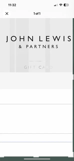John Lewis e gift card £75.00