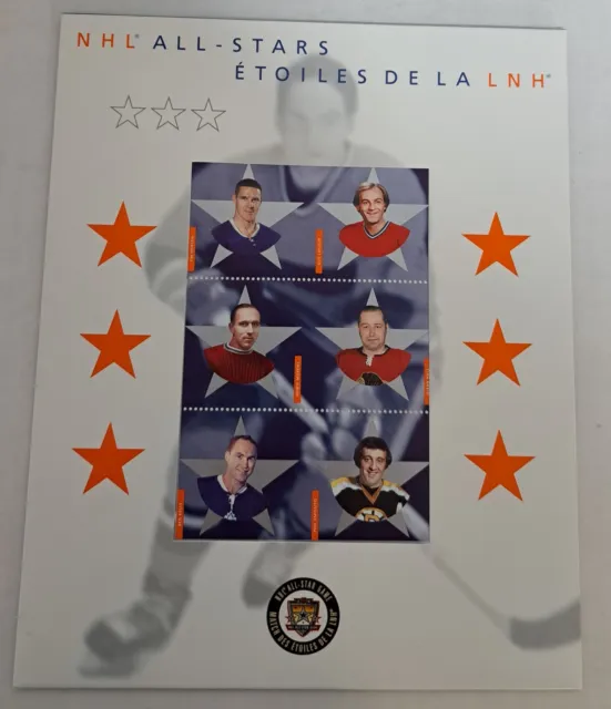 2002 Nhl All Stars Canada Post Pane Of Six Stamps