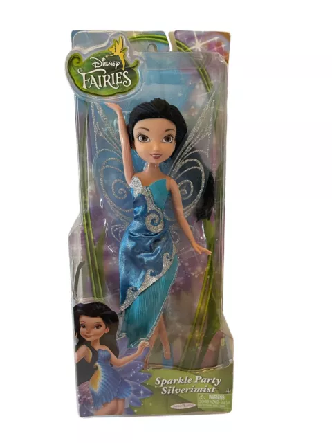 Disney Fairies Tinkerbell SILVERMIST Sparkle Party Blue Gown Jakks Pacific Doll