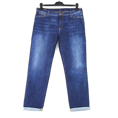 Emporio Armani Donna Jeans Pantaloni Ragazza Fit Blu Dritto Crop Np 179 Nuovo