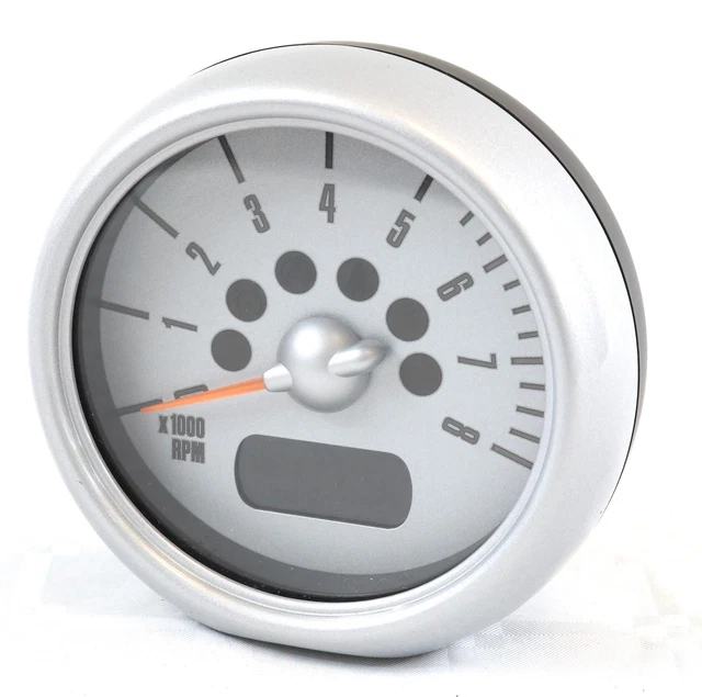 MINI REV COUNTER with Silver Trim Tach Tachometer OEM Original R50 R52