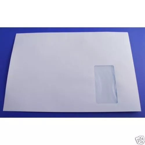 250 Enveloppes blanches C4 (A4) 229x324 mm à fenêtre