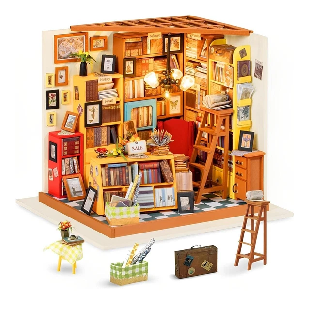 BuzzoXerex DIY Book Nook Kit, Miniatures Nook Bateau Pirate Miniatur Haus Selber Bauen Miniatur Haus Selber Bauen Avec Lampes Led Maquette En Bois A Construire Avec Meuble Aden