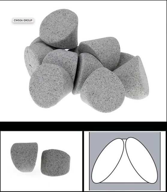 Ceramic tumbling media Cylindrical Wedges 3/4" x 3/4"