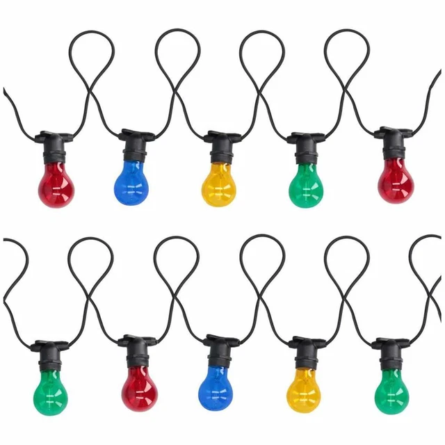 Prolunga Catena 10 Luci Led E27 Multicolor 24V-220V