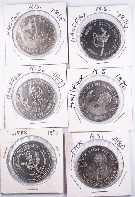 $1 1975-1980 Halifax / Dartmouth Nova Scotia Ni 6pc Canadian Municipal Tokens