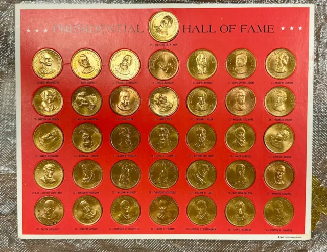 The Franklin Mint "Presidential Hall Of Fame" Collectors Bronze Coin Set  1968