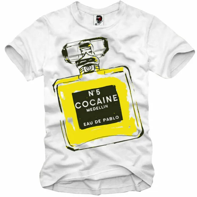 E1Syndicate T-Shirt "Eau De Pablo" Cocaine Parfum Escobar Scarface Dope 2580