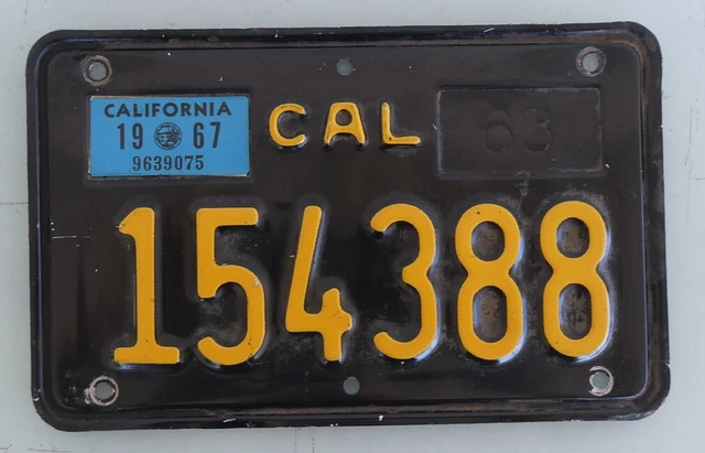 1963 -1970 California Motorcycle License Plate Bsa Bmw Triumph Harley Norton ++