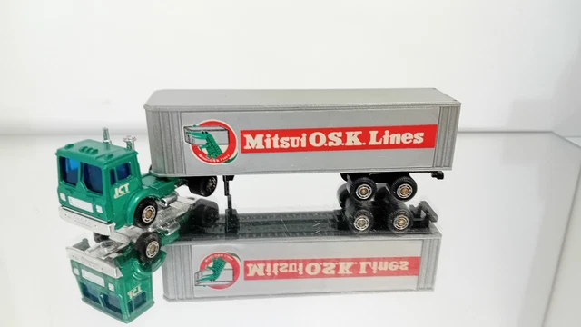 Camion Mini Power Shinsei Freightliner - Remorque Auto Transport - 1/53 - Bel état