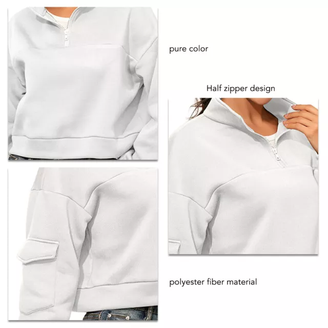 (L) Half Zipper Sweatshirt Women Soft Fabric Breathable Women's