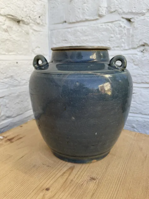 Chinese Blue Glazed Teapot Water Jug Wine Pot Storage Jar  - 19th Century 2