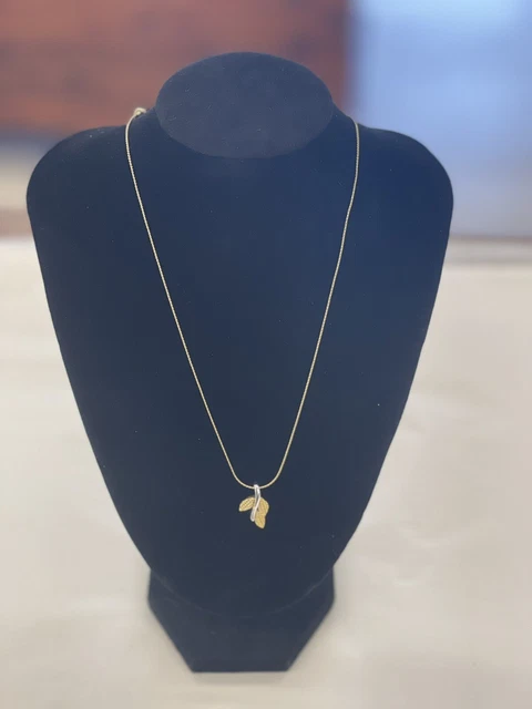 Vintage Napier Three Leaf Pendant Necklace on Chain