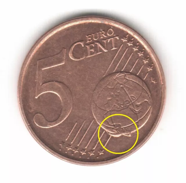 Belgium 5 euro cents 2003 ERROR