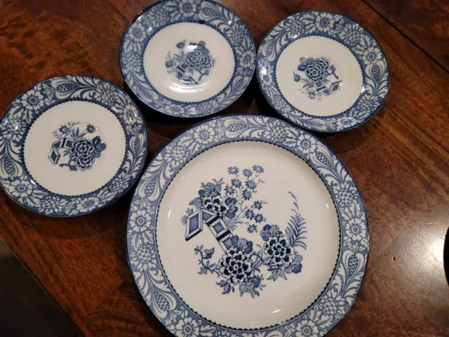 Lot of 4 Enoch Woods Ware Wincanton Blue & White