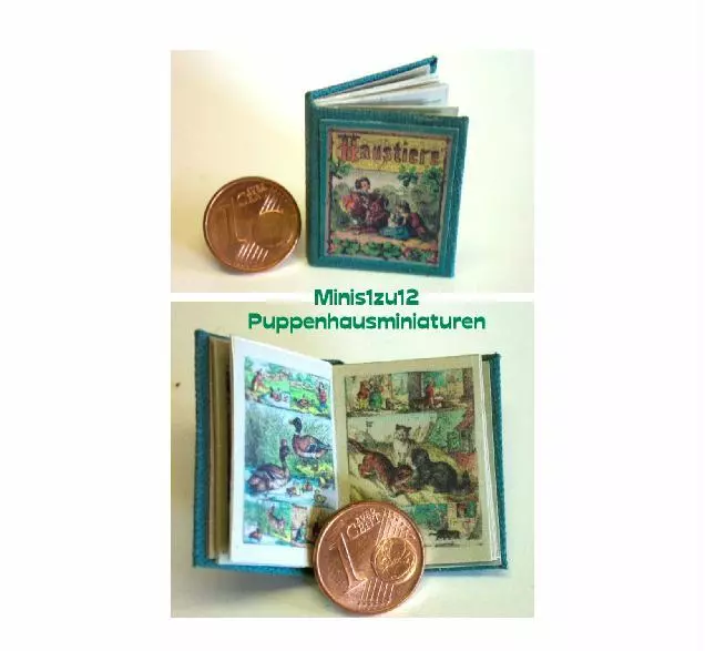 1112# Haustiere - Miniaturbuch - Puppenhaus - Puppenstube - M 1:12