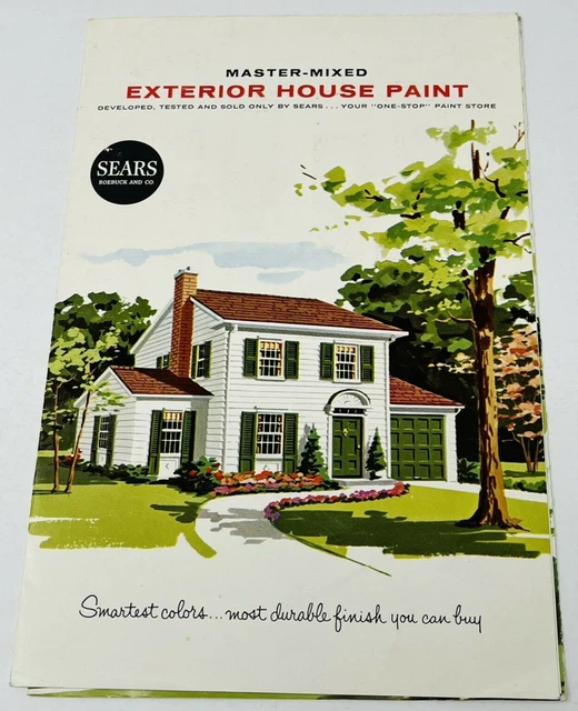 1959 SEARS MASTER Mix House Paint Color Sample Chip Catalog Booklet