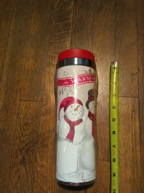 Snowman Insulated Hot/Cold Tumbler 16 oz Travel Coffee Mug Holiday Winter Mug