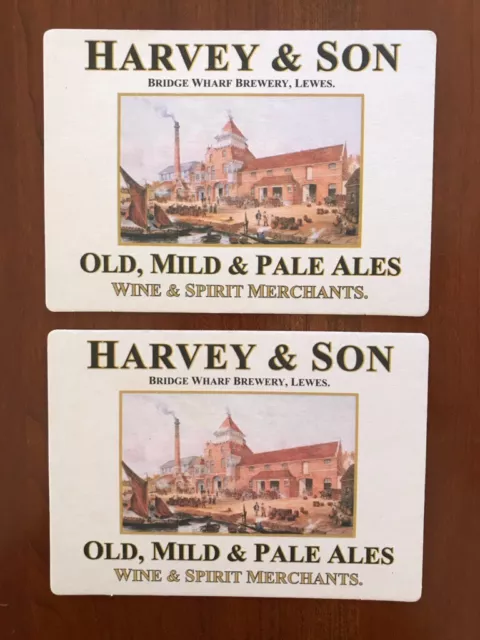 Harvey & Son Beer Coaster Post Cards Bridge Wharf Brewery Lewes England OVERSIZE