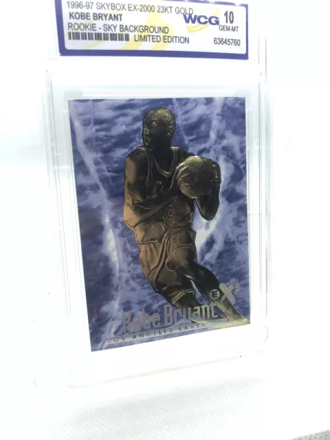 1996-97 KOBE BRYANT SKYBOX EX-2000 Credentials 23K GOLD ROOKIE BLUE *GEM MINT 10