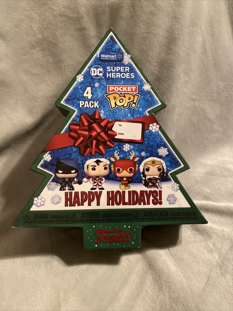 Funko Pocket Pop 4 Pack DC Christmas Tree Walmart Exclusive Batman Superman 🎄❄️