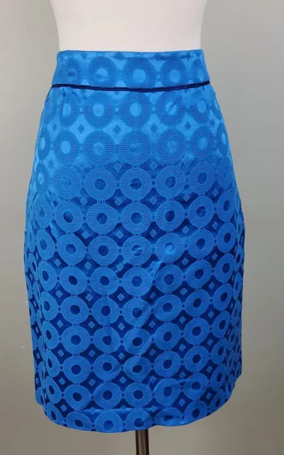 Anthropologie Maeve Women's Circle Pencil Straight Skirt Blue Size 8