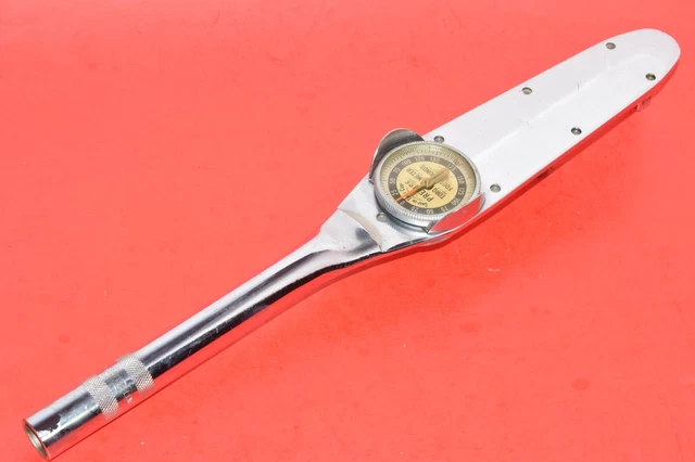 NICE Snap-On 1/2” Drive Adjustable Dial Gauge 175 ft/lb Torque Wrench Torqometer