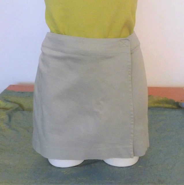 🌼 Short Jupe en Coton et Elasthanne Kaki Clair- Taille 36- Morpho Logique