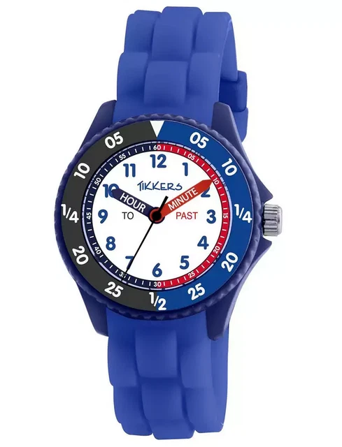 Tikkers Boys Blue Time Teacher Silicone Strap Watch