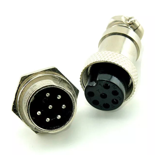 New 7Pin 16mm Screw Type Socket Connector Aviation Plug Female and Male GX16-7