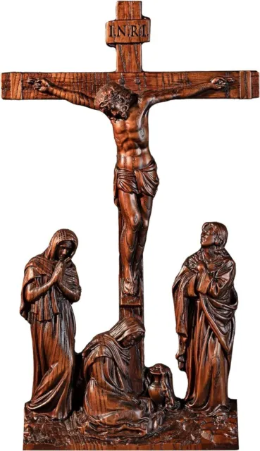 Kruzifix-Wandkreuz, INRI Jesus-Kreuz, handgefertigtes Holzkreuz, stehend